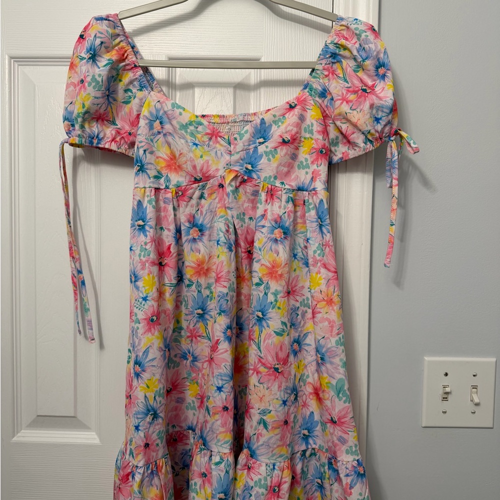 Floral Dress in Pink and Blue